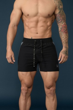 YoungLA 101 Bodybuilding Short Shorts Black / Gray | HG5164-079