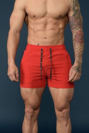 YoungLA 101 Bodybuilding Short Shorts Red | OK8503-197