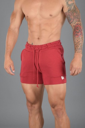 YoungLA 102 Bodybuilding French Terry Shorts Red | EF8261-730