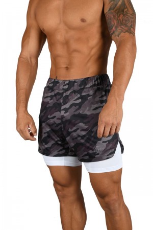 YoungLA 105 Compression Shorts 2.0 Black Camo / White | EZ2380-759