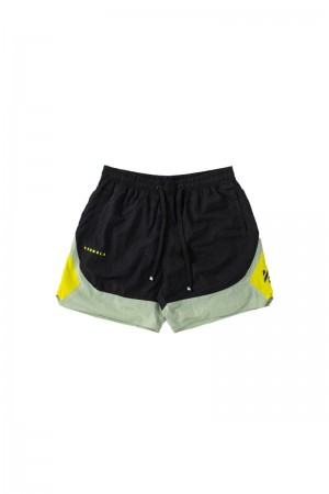 YoungLA 109 Retro Shorts Black / Sage Green | HG5340-987