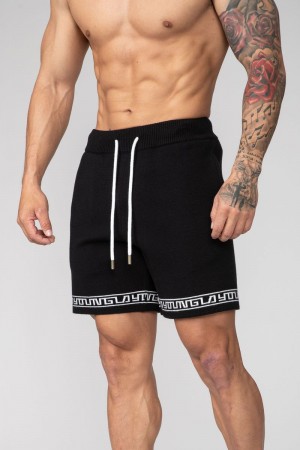 YoungLA 116 Hieroglyphic Knitted Shorts Black | UA5768-192