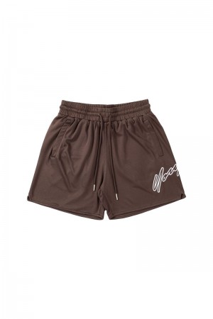 YoungLA 117 Sig Shorts Dark Brown | AQ9820-735