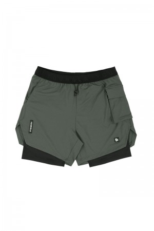 YoungLA 121 Performance Line Compression Shorts Forest Green | FM6485-971