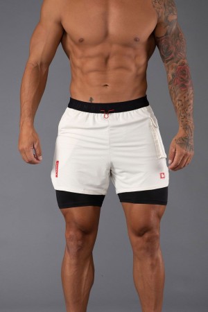 YoungLA 121 Performance Line Compression Shorts Off-White | WY3602-859