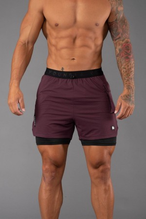 YoungLA 121 Performance Line Compression Shorts Plum | EJ6491-072