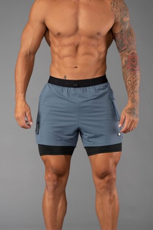 YoungLA 121 Performance Line Compression Shorts Sky Blue | GU7901-563