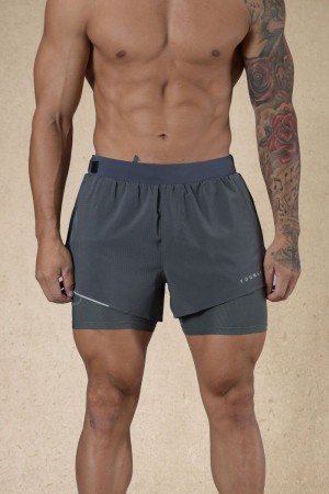 YoungLA 124 , 6am Compression Shorts Grey | UQ6217-439