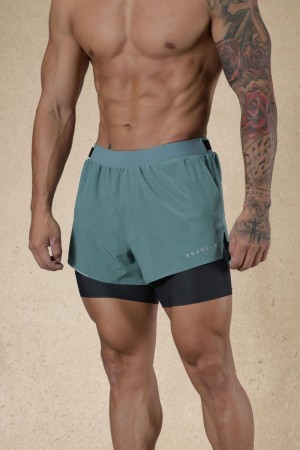 YoungLA 124 , 6am Compression Shorts Sage Green | YR7386-251