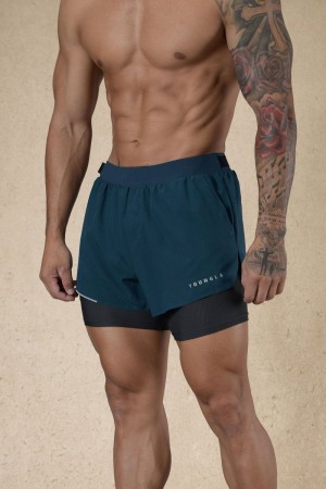 YoungLA 124 , 6am Compression Shorts Teal | VA7420-938