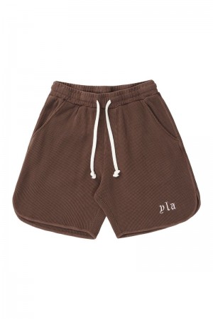 YoungLA 127 Summer Waffle Shorts Chocolate | FE7435-029