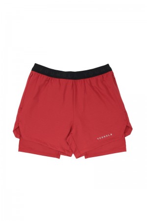 YoungLA 129 Trilogy Compression Shorts Dark Red | HF5708-621