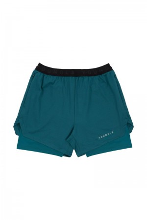 YoungLA 129 Trilogy Compression Shorts Teal | BX0479-162