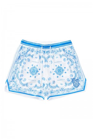 YoungLA 132 Infamous Bandana Shorts Blue | VE9658-743