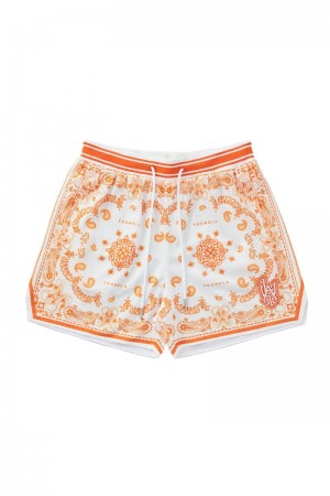 YoungLA 132 Infamous Bandana Shorts Orange | OD9135-807