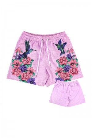 YoungLA 141 The Block Party Shorts Pink Boquet | KF5346-127