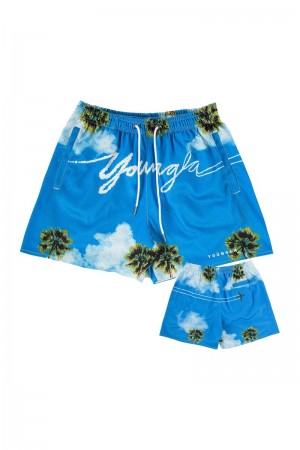 YoungLA 141 The Block Party Shorts Signature Clouds | SV4208-697