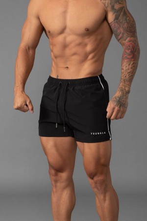 YoungLA 143 Short Short Swim Shorts Black | TE8246-751