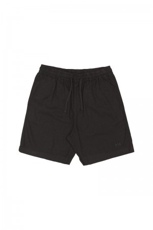 YoungLA 147 , Simply Linen Shorts Black | XG5328-714