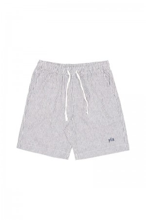 YoungLA 147 , Simply Linen Shorts Blue Striped | QD1483-965