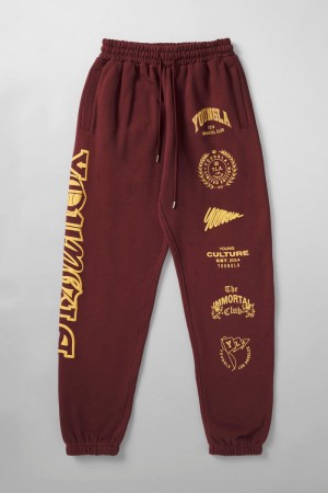 YoungLA 204 , Immortal Killer Joggers Burgundy | TB7810-469