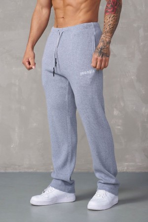 YoungLA 230 , No Cuff Thermal Pants Heather Grey | NU5142-076