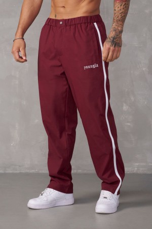 YoungLA 246 , Side Zipper Joggers Burgundy | YI0395-164