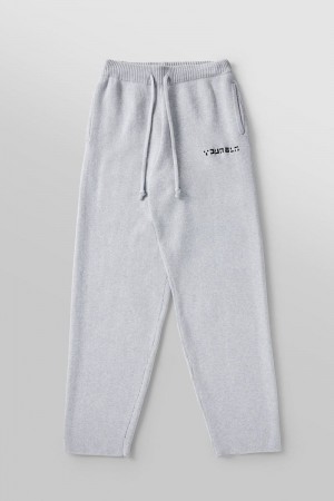 YoungLA 255 , Knitted Joggers Heather Grey | EM9275-136