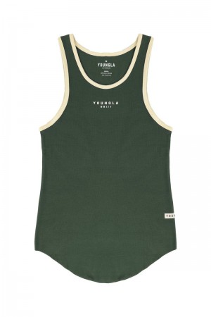 YoungLA 313 Rocket Rib Tanks Forest Green | SE2695-830