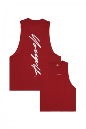 YoungLA 323 Autograph Delt Tanks Red | DB4619-572