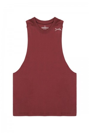 YoungLA 338 Offset Delt Tanks Deep Burgundy | NY2315-970