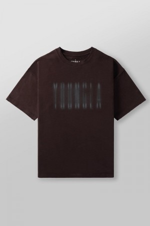 YoungLA 4075 , Blurry Heavyweight Shirt Brown Wash | KE6453-879