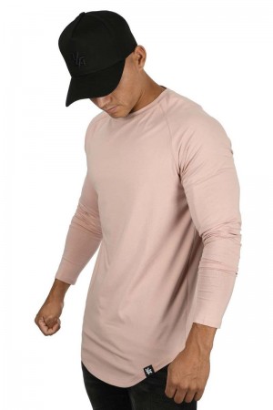 YoungLA 410 PERFECT RAGLAN LONG SLEEVE SHIRTS Salmon | OL8793-246