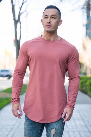 YoungLA 410 PERFECT RAGLAN LONG SLEEVE SHIRTS Coral | LY0315-647