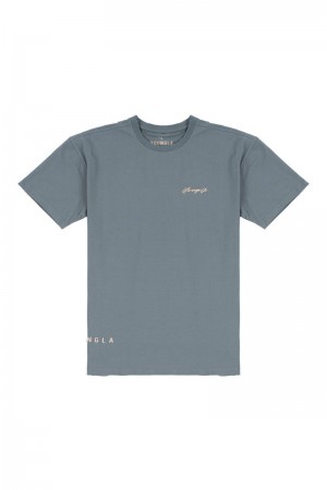 YoungLA 414 Signature Shirt Grey Blue | ID1472-685