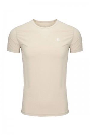 YoungLA 423 Zephyr Compression Short Sleeve Beige | IT3741-985