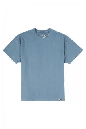 YoungLA 429 Trademark Shirt Grey Blue | UG2465-309