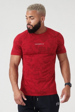 YoungLA 437 Digital Compression Shirt Red | YX0768-253