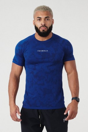 YoungLA 437 Digital Compression Shirt Royal Blue | IL2074-859