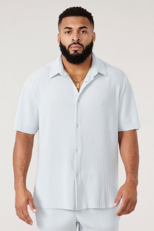 YoungLA 448 Pleated Festival Shirts Light Blue | GI2765-430