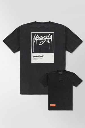 YoungLA 449 Washed Drip Shirt Pantone Drip | NI4872-650