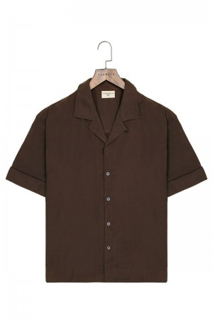 YoungLA 468 Clase Shirts Brown | NQ8067-294