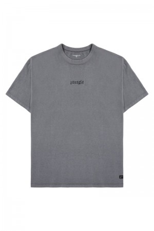 YoungLA 471 Chrome Shirt Grey Wash | QO3642-709