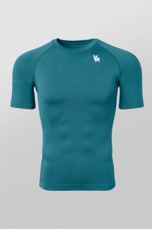 YoungLA 477 , Combat Compression Shirt Teal | TH6025-489