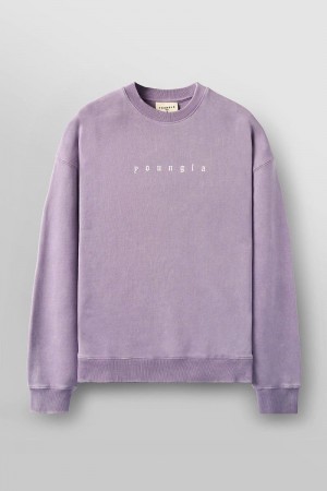 YoungLA 5099 , Love Sets , Crewnecks Lavender Wash | DG4516-839