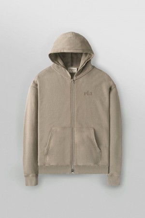 YoungLA 514 , Monarch Zip-up Hoodie 2.0 Tan Wash | IW2190-478