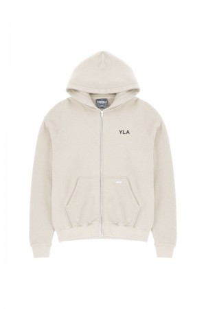 YoungLA 515 Monarch Zip-up Hoodie Bone Wash | BI6785-039