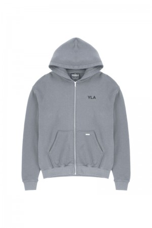 YoungLA 515 Monarch Zip-up Hoodie Grey Wash | AQ5829-634