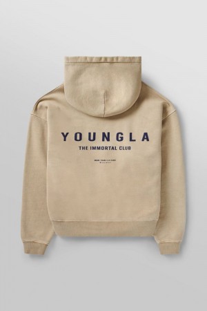 YoungLA 533 , Immortal Club Hoodies Sand Wash | VG5493-087