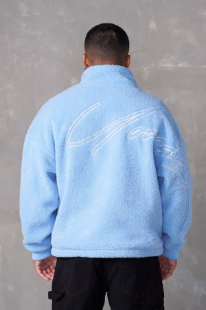 YoungLA 537 , Teddy Signature Jackets Sky Blue | RW2108-697